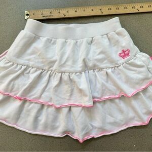 juicy couture Tennis Skirt Skort White with Pink trim girls 12